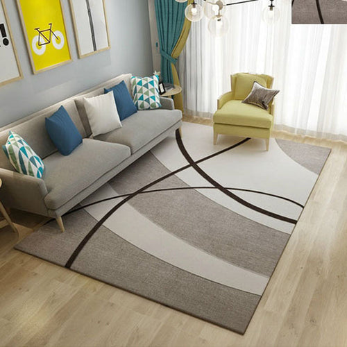 Relaxing striped rug Multicolored polypropylene rug Non-slip backing Washable indoor rug for the bedroom | Bowlift