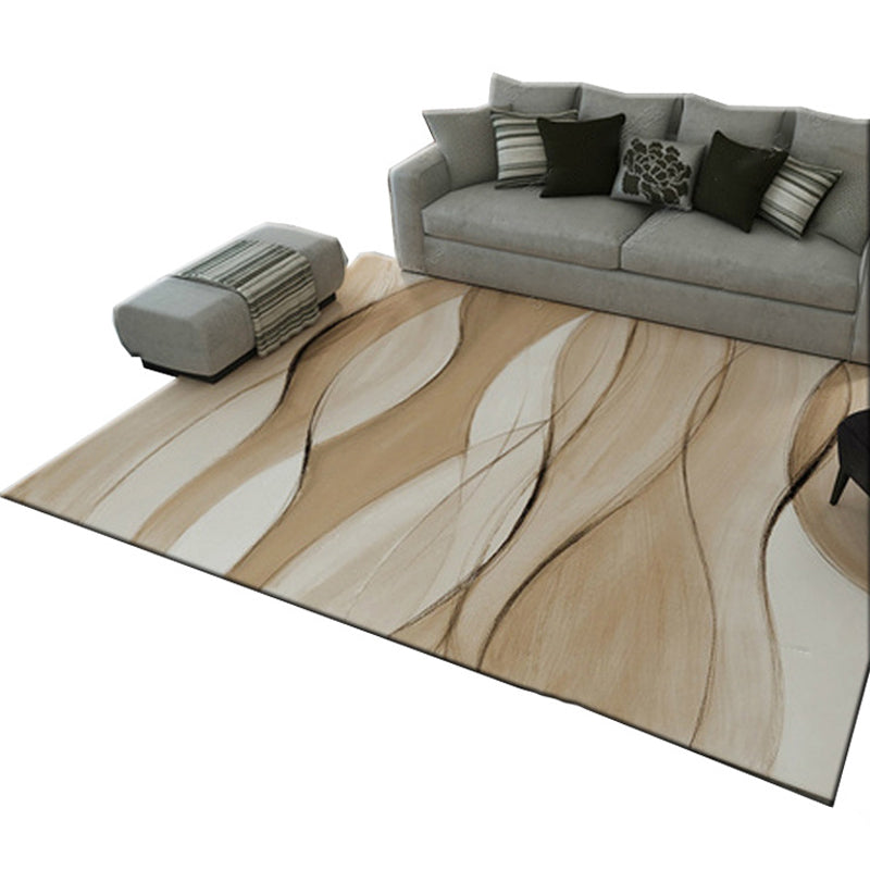 Relaxing striped rug Multicolored polypropylene rug Non-slip backing Washable indoor rug for the bedroom | Bowlift