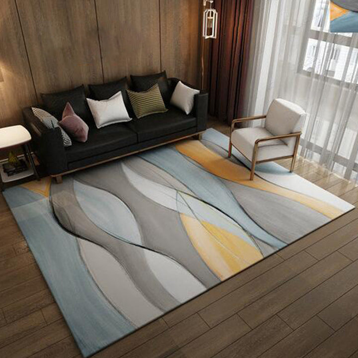 Relaxing striped rug Multicolored polypropylene rug Non-slip backing Washable indoor rug for the bedroom | Bowlift