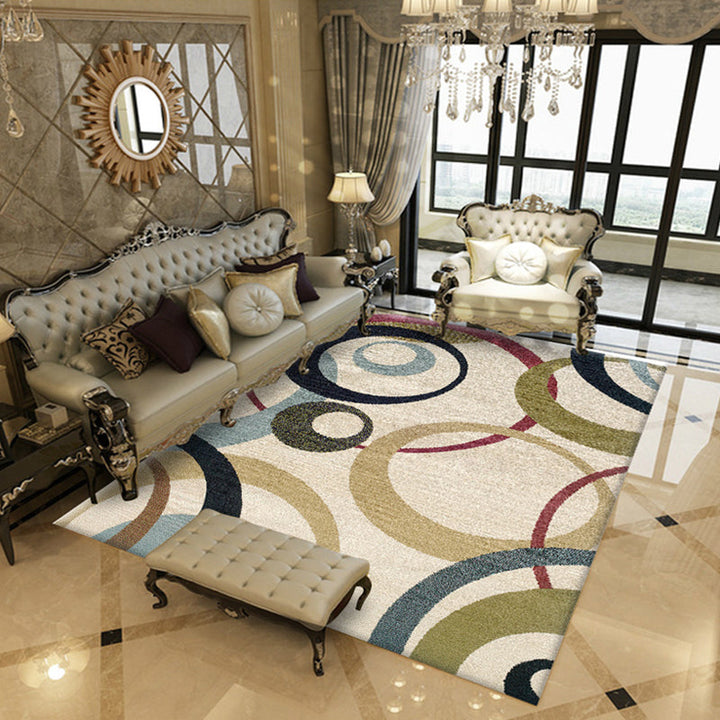 Simple multicolor abstract rug synthetic modern area rug non-slip pad pet-friendly rug for the living room | Bowlift