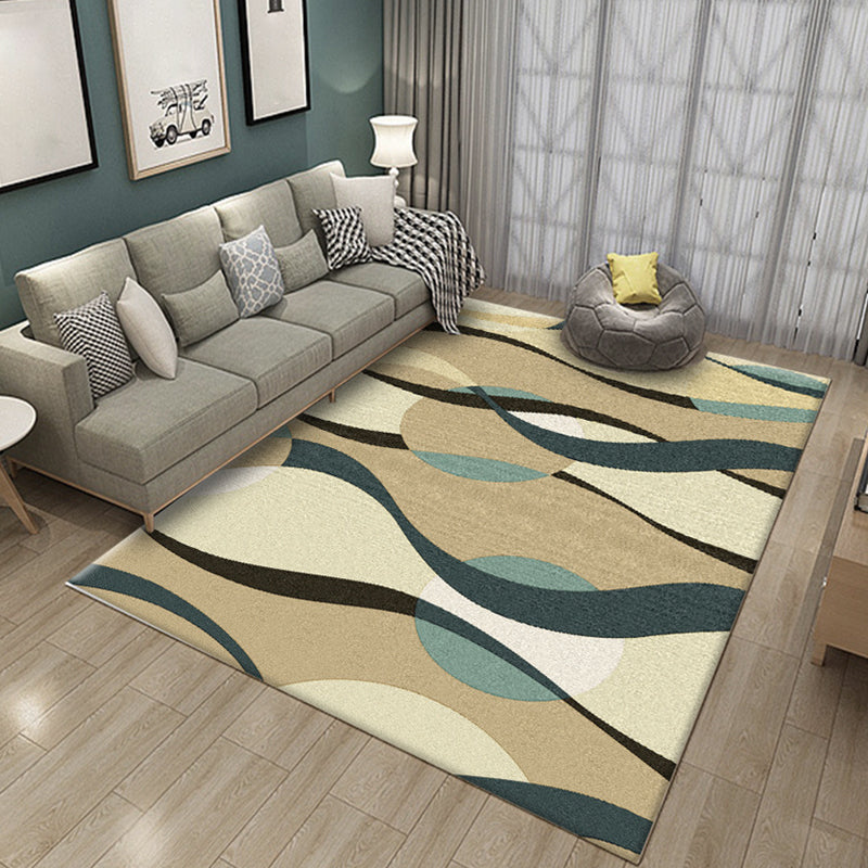 Simple multicolor abstract rug synthetic modern area rug non-slip pad pet-friendly rug for the living room | Bowlift