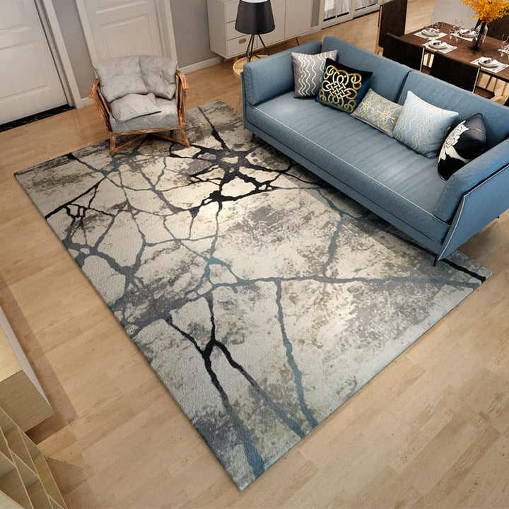 Nordic Living Room Rug Multicolored Abstract Print Area Rug Polyester Easy Care Machine Washable Indoor Rug | Bowlift