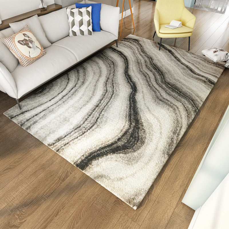 Nordic Living Room Rug Multicolored Abstract Print Area Rug Polyester Easy Care Machine Washable Indoor Rug | Bowlift