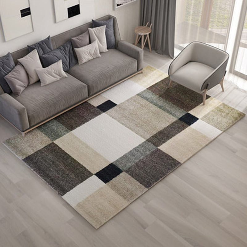 Nordic Living Room Rug Multicolored Abstract Print Area Rug Polyester Easy Care Machine Washable Indoor Rug | Bowlift