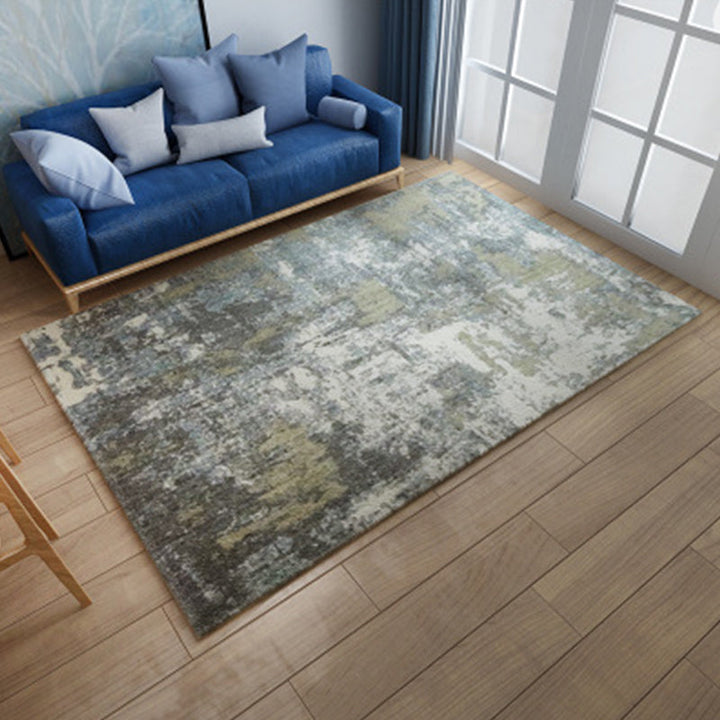 Nordic Living Room Rug Multicolored Abstract Print Area Rug Polyester Easy Care Machine Washable Indoor Rug | Bowlift