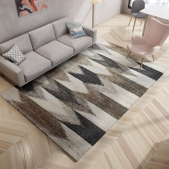 Nordic Living Room Rug Multicolored Abstract Print Area Rug Polyester Easy Care Machine Washable Indoor Rug | Bowlift