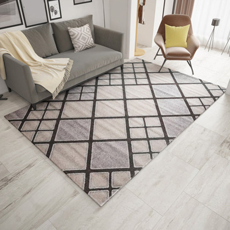 Nordic Living Room Rug Multicolored Abstract Print Area Rug Polyester Easy Care Machine Washable Indoor Rug | Bowlift