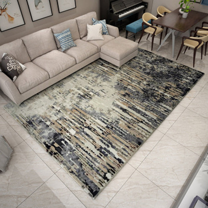 Nordic Living Room Rug Multicolored Abstract Print Area Rug Polyester Easy Care Machine Washable Indoor Rug | Bowlift