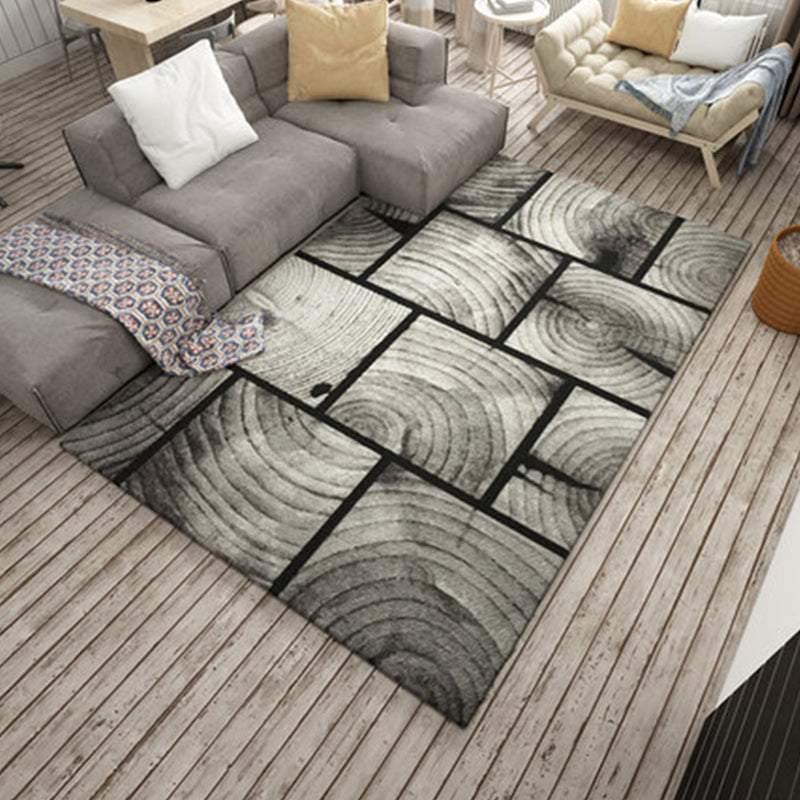 Nordic Living Room Rug Multicolored Abstract Print Area Rug Polyester Easy Care Machine Washable Indoor Rug | Bowlift