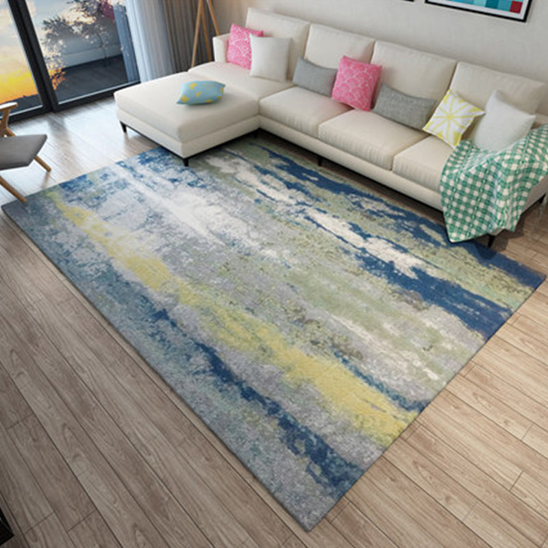 Nordic Living Room Rug Multicolored Abstract Print Area Rug Polyester Easy Care Machine Washable Indoor Rug | Bowlift