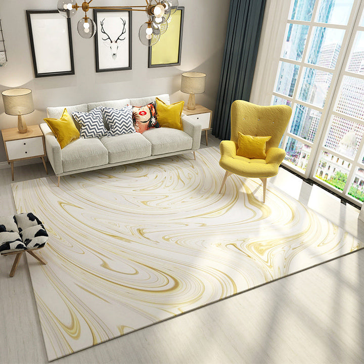 Casual multicolored printed rug made of polyester modern carpet with non-slip backing washable rug for the bedroom | Bowlift