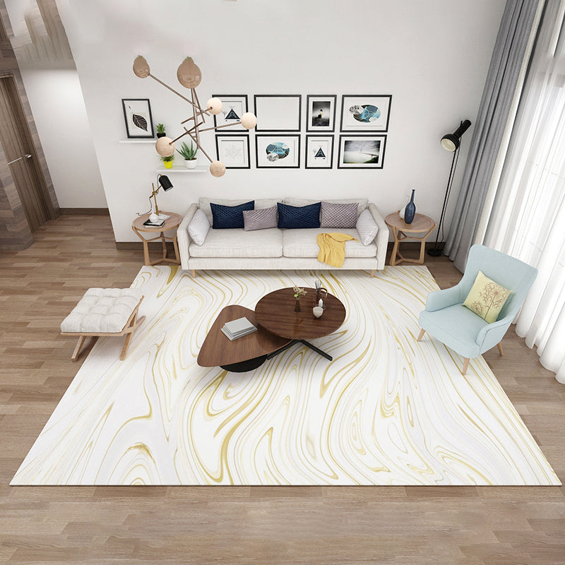 Casual multicolored printed rug made of polyester modern carpet with non-slip backing washable rug for the bedroom | Bowlift