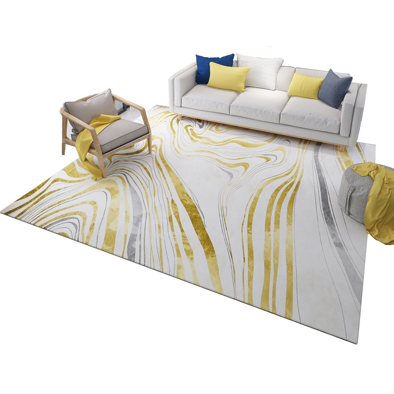 Casual multicolored printed rug made of polyester modern carpet with non-slip backing washable rug for the bedroom | Bowlift