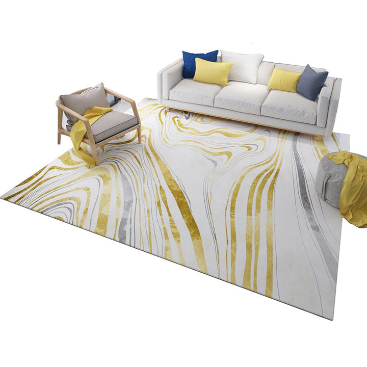Casual multicolored printed rug made of polyester modern carpet with non-slip backing washable rug for the bedroom | Bowlift
