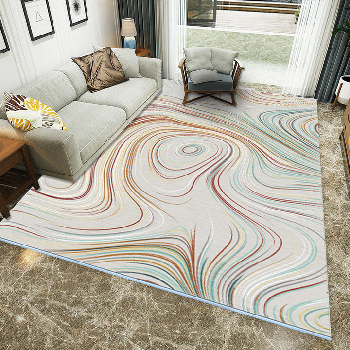 Multicolored Western rug Polypropylene Abstract print rug Easy care Pet-friendly rug for the bedroom | Bowlift