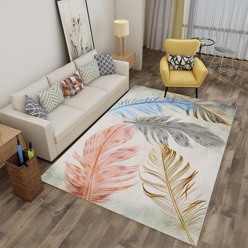 BowLift | Multicolor tropical rug polyester plant printed rug non-slip backing pet-friendly rug for living room