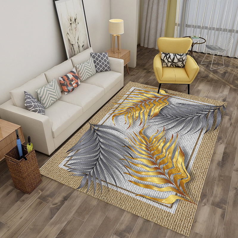 BowLift | Multicolor tropical rug polyester plant printed rug non-slip backing pet-friendly rug for living room