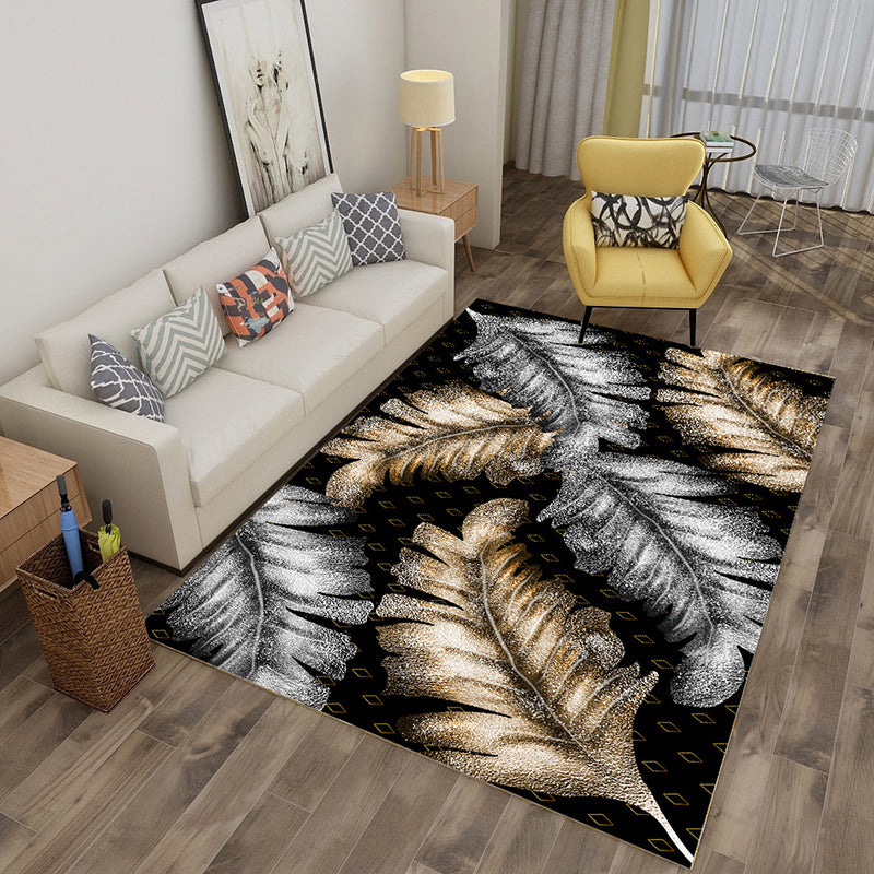 BowLift | Multicolor tropical rug polyester plant printed rug non-slip backing pet-friendly rug for living room