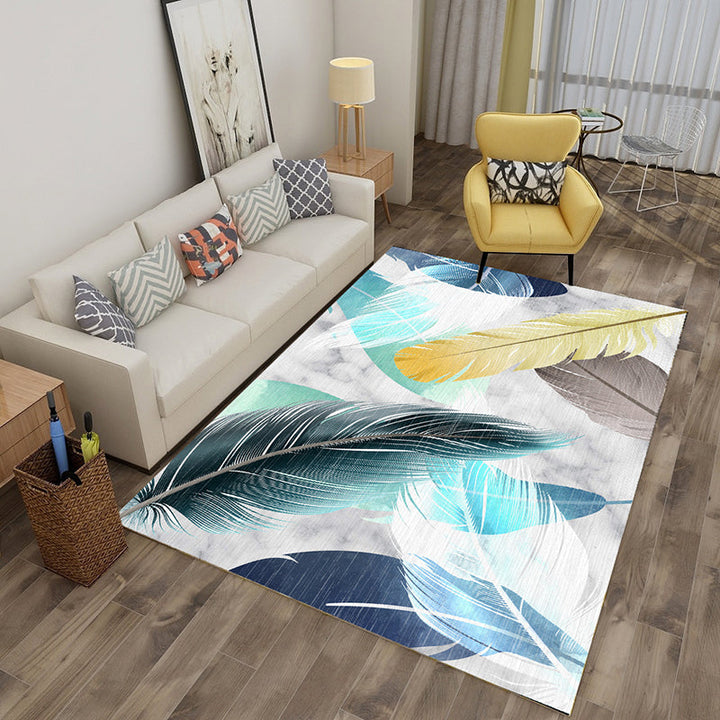 BowLift | Multicolor tropical rug polyester plant-printed rug non-slip back pet-friendly rug for living room