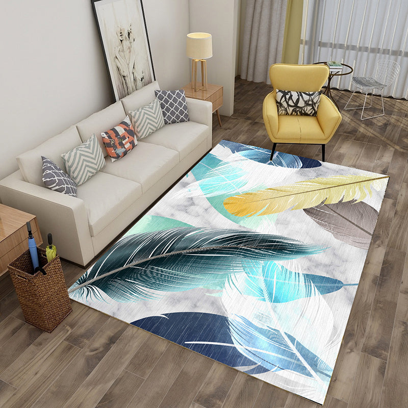 BowLift | Multicolor tropical rug polyester plant printed rug non-slip backing pet-friendly rug for living room