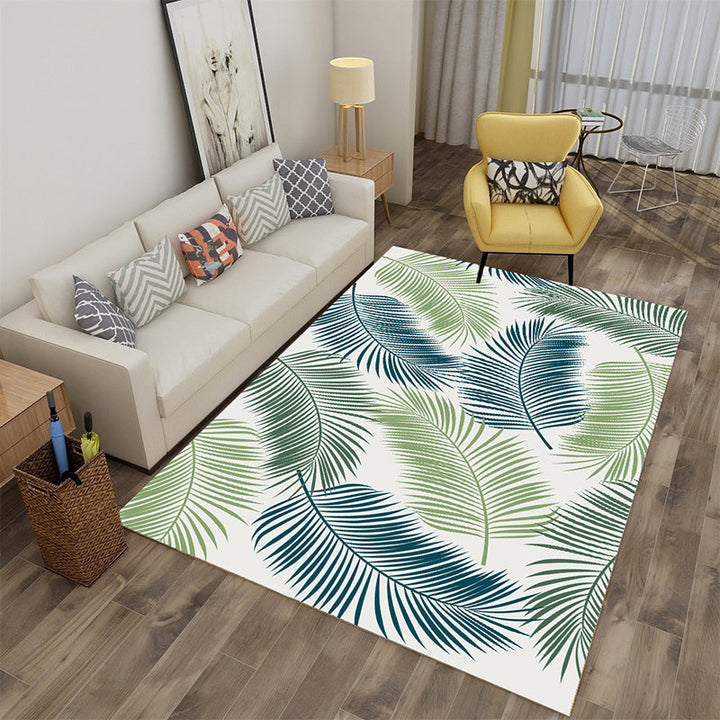 BowLift | Multicolor tropical rug polyester plant-printed rug non-slip back pet-friendly rug for living room