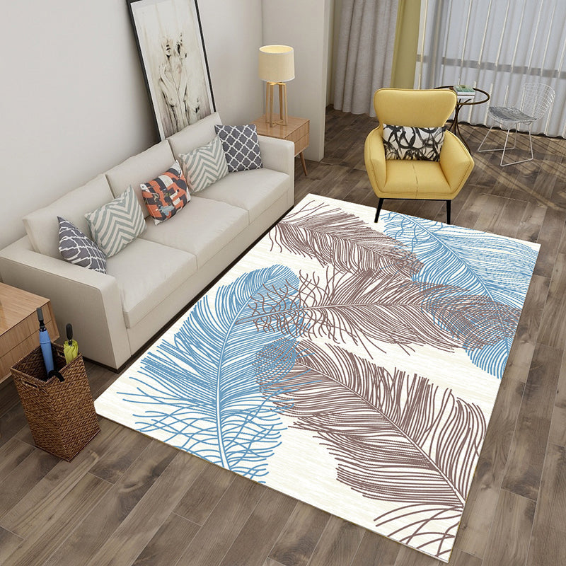 BowLift | Multicolor tropical rug polyester plant-printed rug non-slip back pet-friendly rug for living room