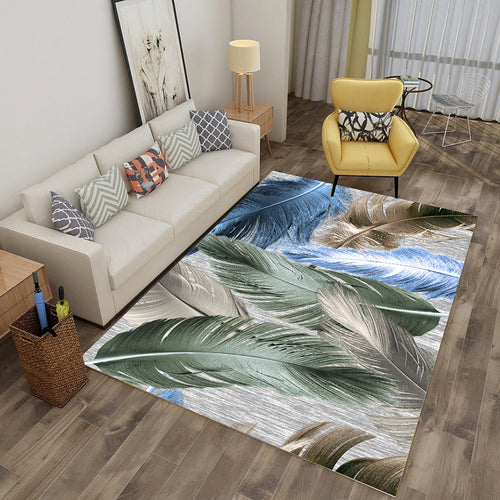 BowLift | Multicolor tropical rug polyester plant printed rug non-slip backing pet-friendly rug for living room