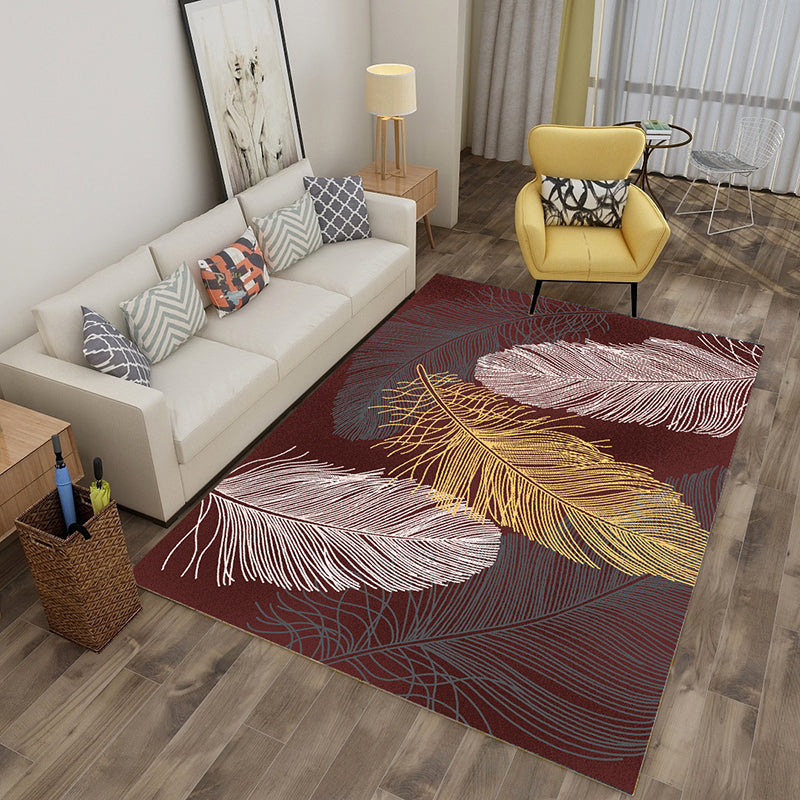 BowLift | Multicolor tropical rug polyester plant printed rug non-slip backing pet-friendly rug for living room
