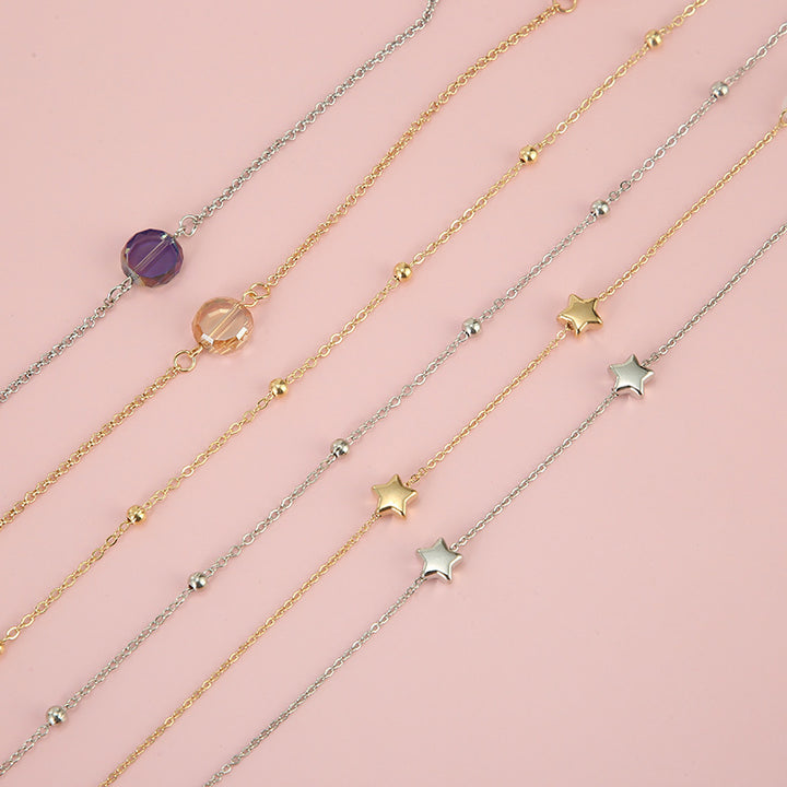 Adjustable Gold Beaded Eyewear Chain Bowlift