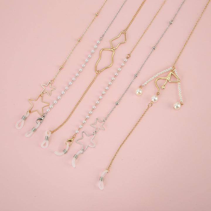 Star-Aligned Beaded Eyewear Chain Bowlift