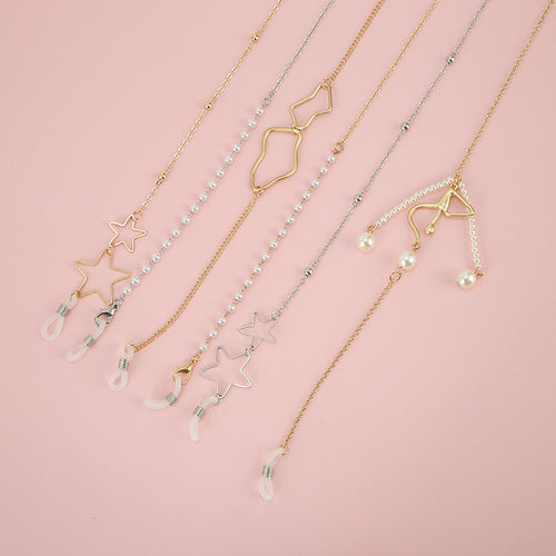 Star-Aligned Beaded Eyewear Chain Bowlift