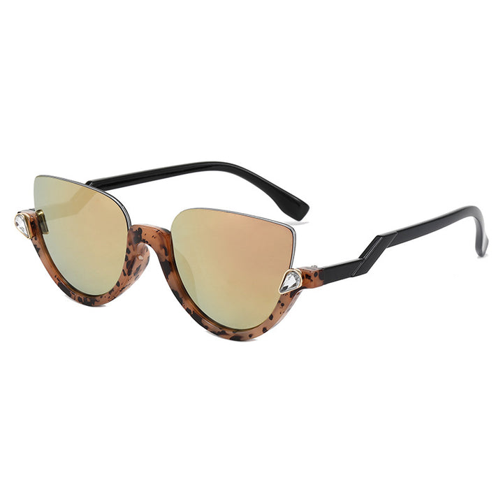 Ladies Cat-Eye Sunglasses with Glamorous Stone Accents Bowlift