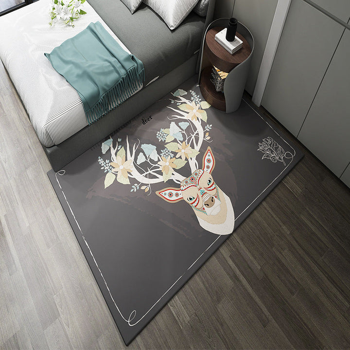 BowLift | Western garden printed rug Multicolor Polyester rug with non-slip backing Stain-resistant indoor rug for bedroom