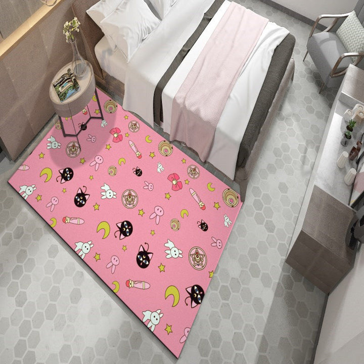 BowLift | Western garden printed rug Multicolor Polyester rug with non-slip backing Stain-resistant indoor rug for bedroom
