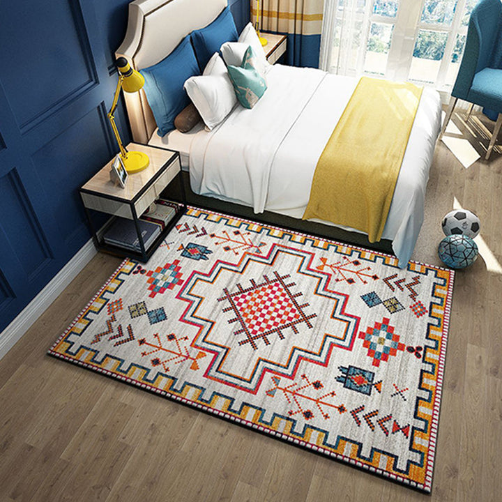 BowLift | Western garden printed carpet multicolored polyester carpet with non-slip backing stain-resistant indoor carpet for bedroom