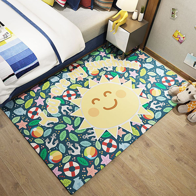 BowLift | Western garden printed rug Multicolor Polyester rug with non-slip backing Stain-resistant indoor rug for bedroom
