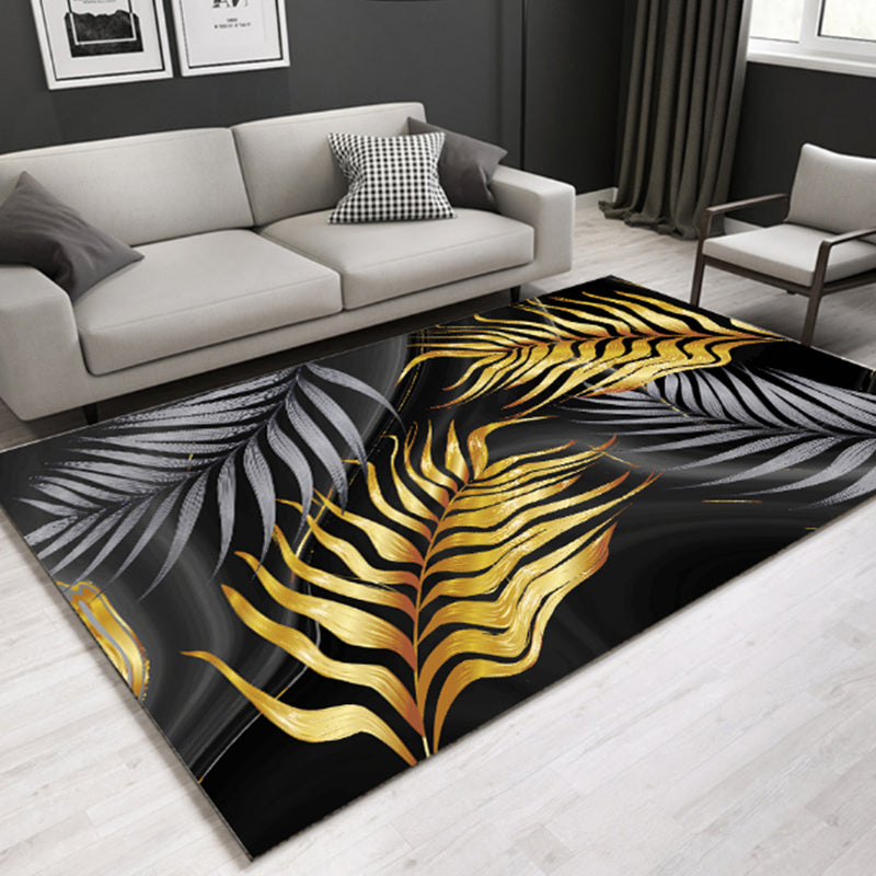 BowLift | Modern Plant Printed Carpet Multi-Color Polypropylene Area Rug Pet-Friendly Machine-Washable Rug for Room