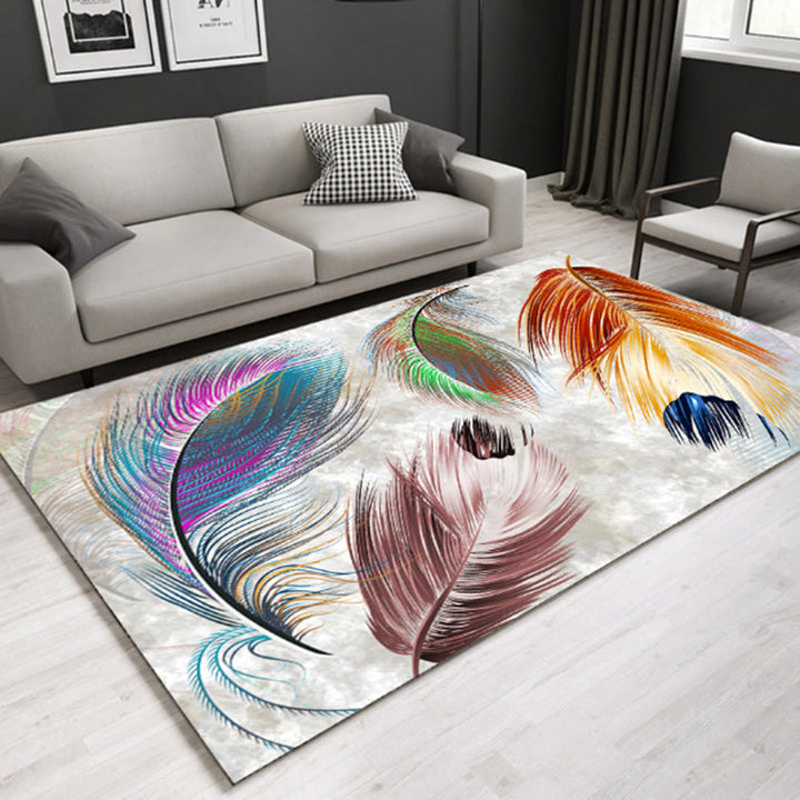 BowLift | Modern Plant Printed Carpet Multi-Color Polypropylene Area Rug Pet-Friendly Machine-Washable Rug for Room