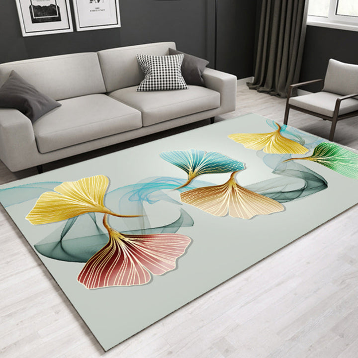 BowLift | Modern Plant Printed Carpet Multi-Color Polypropylene Area Rug Pet-Friendly Machine-Washable Rug for Room