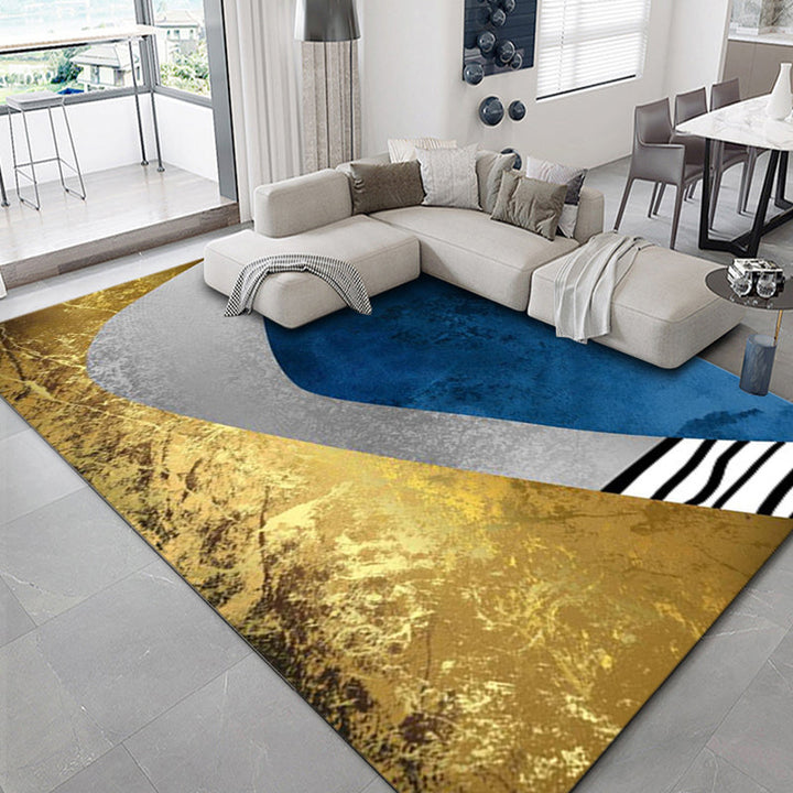 BowLift | Luxurious geometric print carpet Multicolored synthetic carpet with non-slip backing pet-friendly carpet for the living room