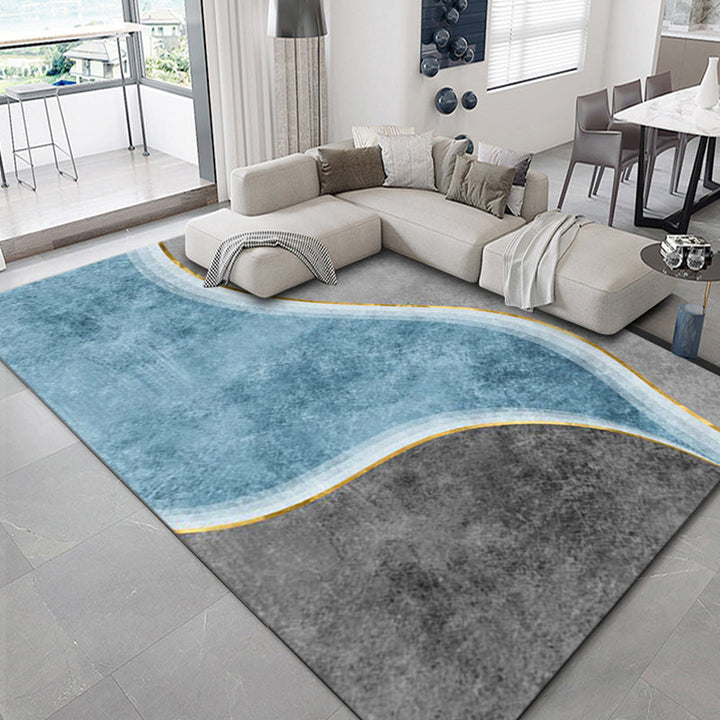BowLift | Luxurious geometric print carpet Multicolored synthetic carpet with non-slip backing pet-friendly carpet for the living room