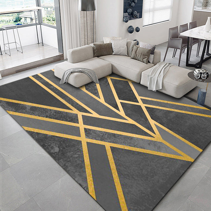 BowLift | Luxurious geometric print carpet Multicolored synthetic carpet with non-slip backing pet-friendly carpet for the living room