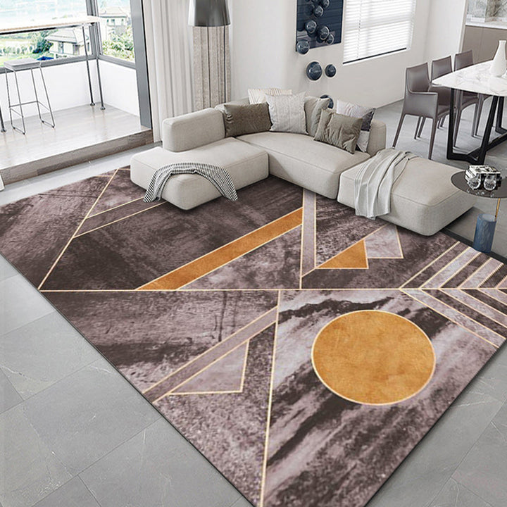 BowLift | Luxurious geometric print rug Multicolored synthetic rug with non-slip backing pet-friendly rug for the living room