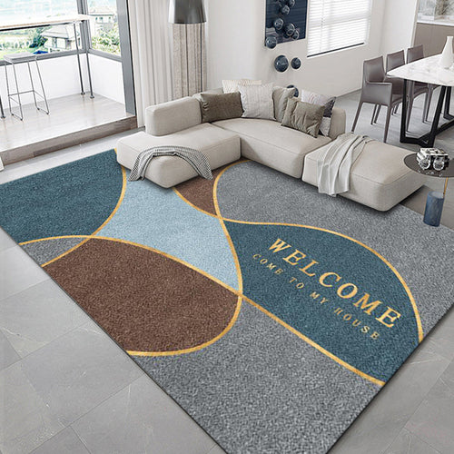 BowLift | Luxurious geometric print carpet Multicolored synthetic carpet with non-slip backing pet-friendly carpet for the living room