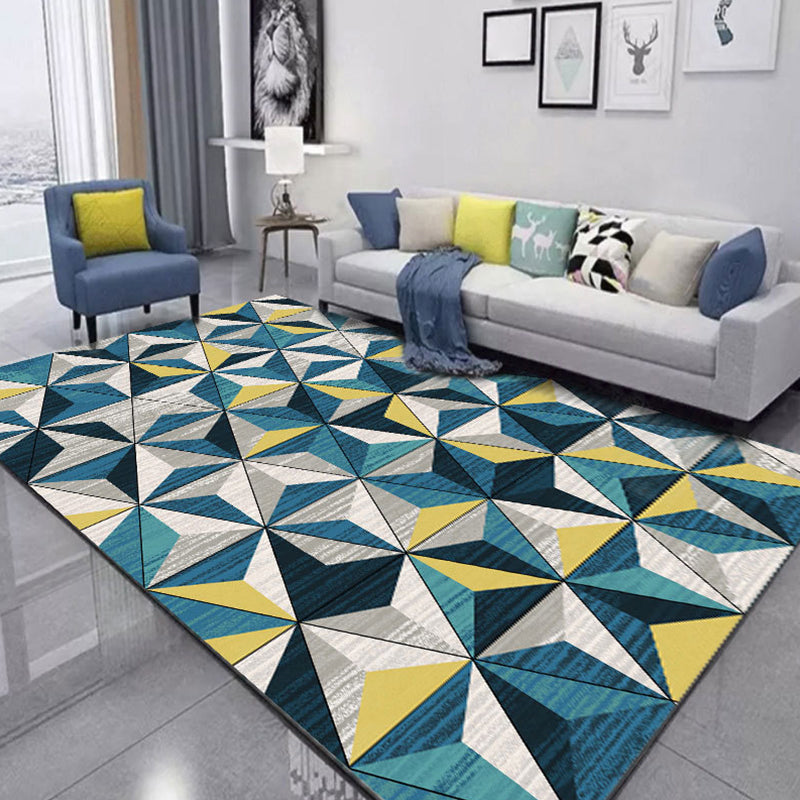 BowLift | New Product Geometric Rug Multi-Color Polyester Rug Pet-Friendly Stain Resistant Indoor Rug for Living Room