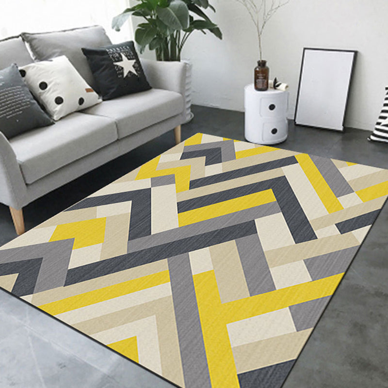 BowLift | New Product Geometric Rug Multi-Color Polyester Rug Pet-Friendly Stain Resistant Indoor Rug for Living Room