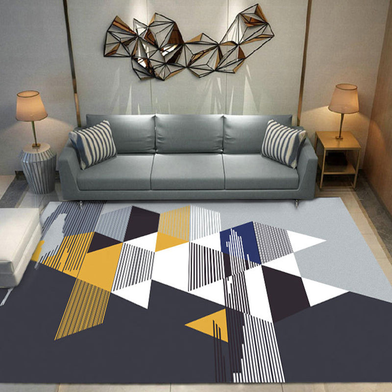 BowLift | New Product Geometric Rug Multi-Color Polyester Rug Pet-Friendly Stain Resistant Indoor Rug for Living Room