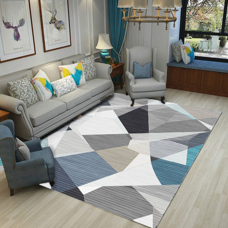 BowLift | New Product Geometric Rug Multi-Color Polyester Rug Pet-Friendly Stain Resistant Indoor Rug for Living Room