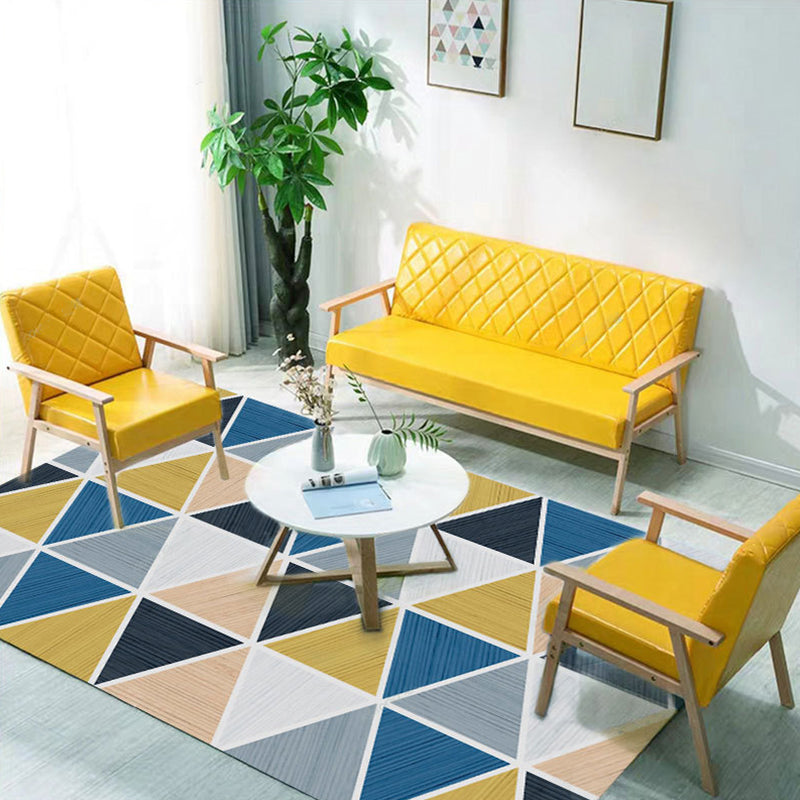 BowLift | New Product Geometric Rug Multi-Color Polyester Rug Pet-Friendly Stain Resistant Indoor Rug for Living Room