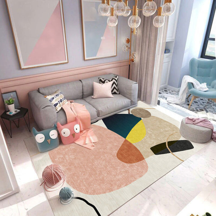 BowLift | New Product Geometric Rug Multi-Color Polyester Rug Pet-Friendly Stain Resistant Indoor Rug for Living Room